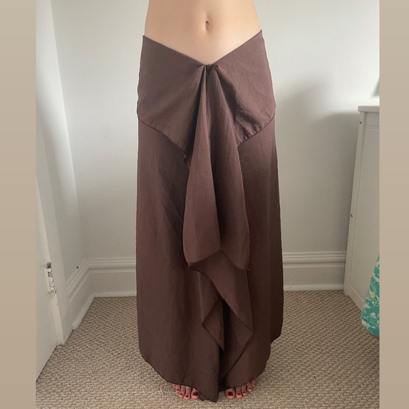 Brown Surrealist Nylon Skirt Size 3 - Picture 1 of 5
